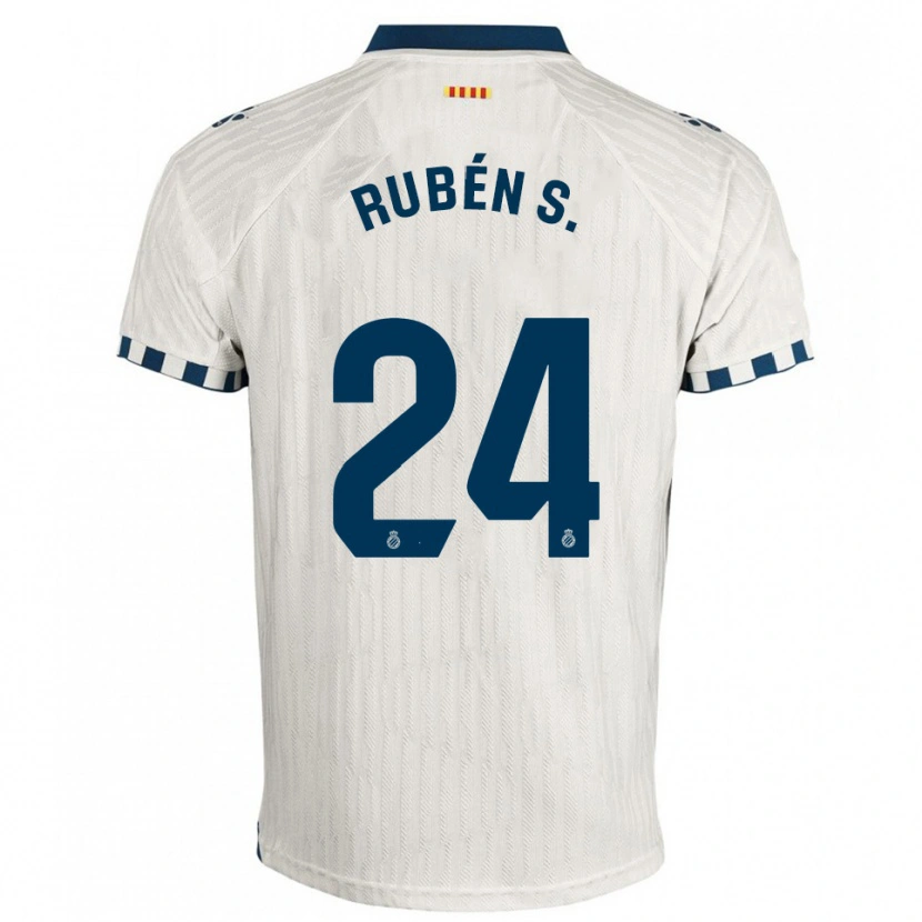 Danxen Bambino Maglia Rubén Sánchez #24 Bianco Blu Kit Gara Away 2025/26 Maglietta