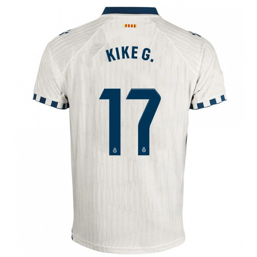 Danxen Bambino Maglia Kike García #17 Bianco Blu Kit Gara Away 2025/26 Maglietta
