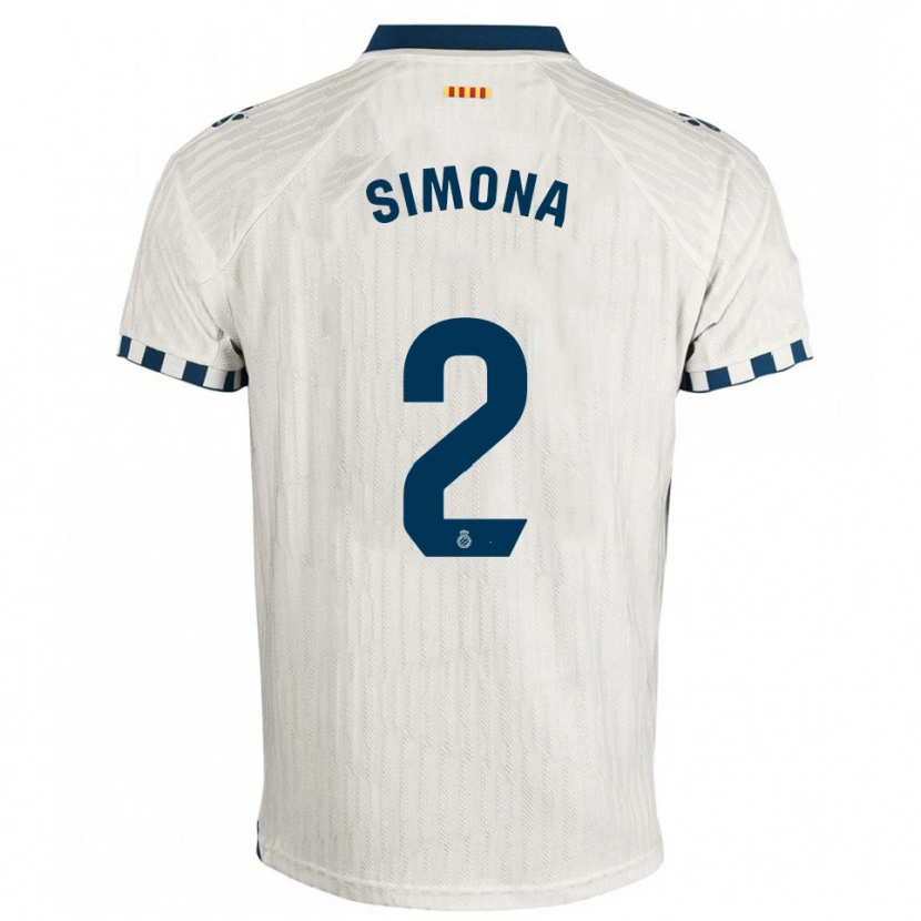 Danxen Bambino Maglia Estefanía Botero Granda #2 Bianco Blu Kit Gara Away 2025/26 Maglietta