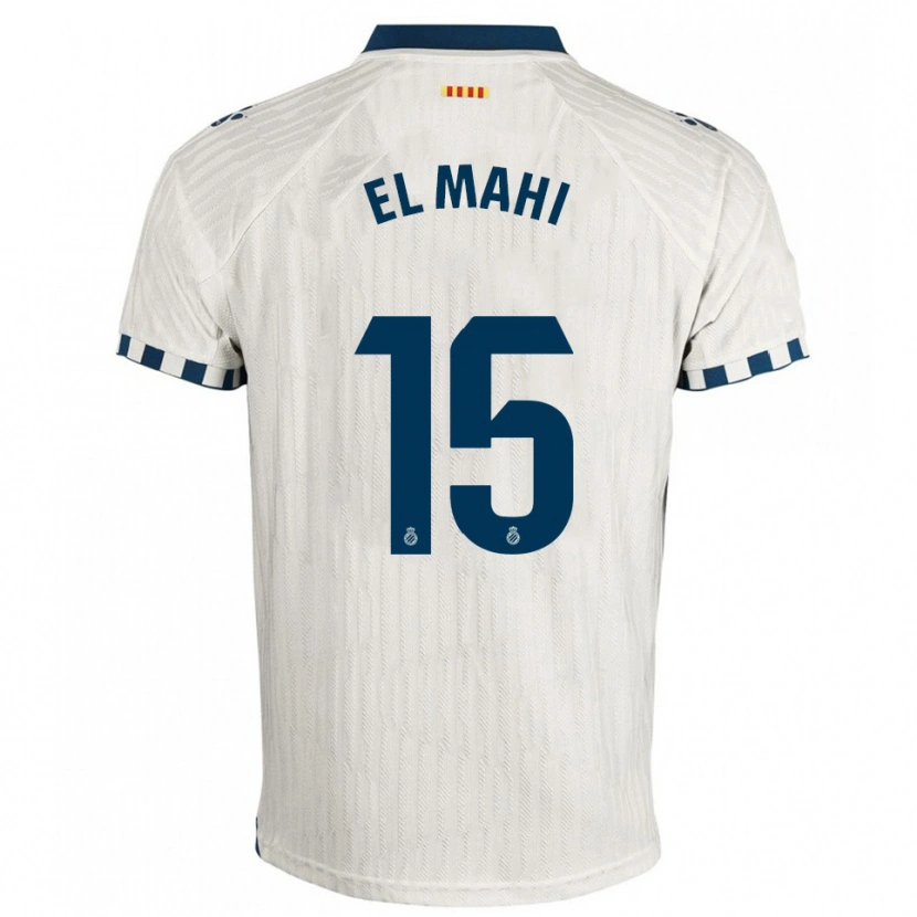 Danxen Bambino Maglia Mohamed El Mahi #15 Bianco Blu Kit Gara Away 2025/26 Maglietta