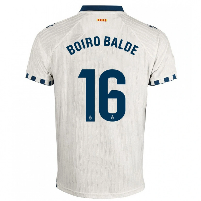 Danxen Bambino Maglia Issa Boiro Balde #16 Bianco Blu Kit Gara Away 2025/26 Maglietta