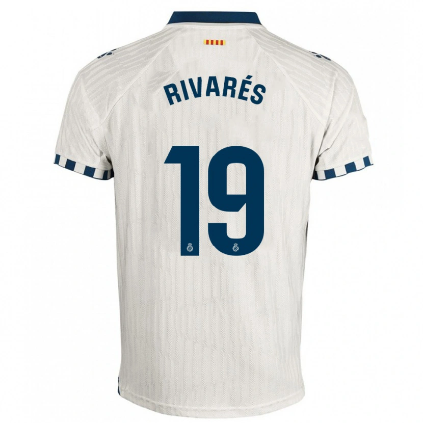 Danxen Bambino Maglia Sergio Rivarés #19 Bianco Blu Kit Gara Away 2025/26 Maglietta