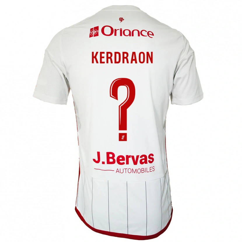 Danxen Bambino Maglia Jade Kerdraon #0 Bianco Rosso Kit Gara Away 2025/26 Maglietta