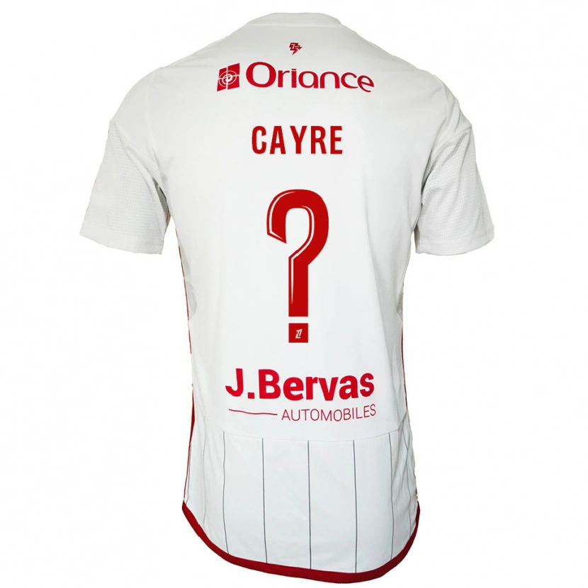 Danxen Bambino Maglia Alexane Cayre #0 Bianco Rosso Kit Gara Away 2025/26 Maglietta