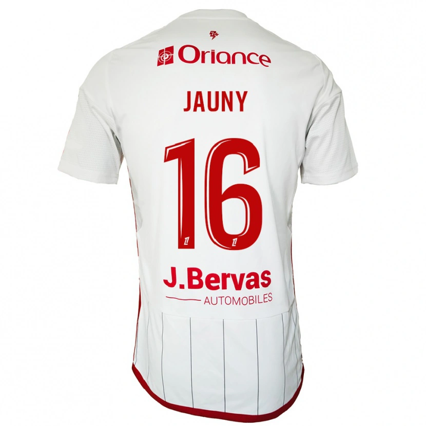 Danxen Bambino Maglia Noah Jauny #16 Bianco Rosso Kit Gara Away 2025/26 Maglietta