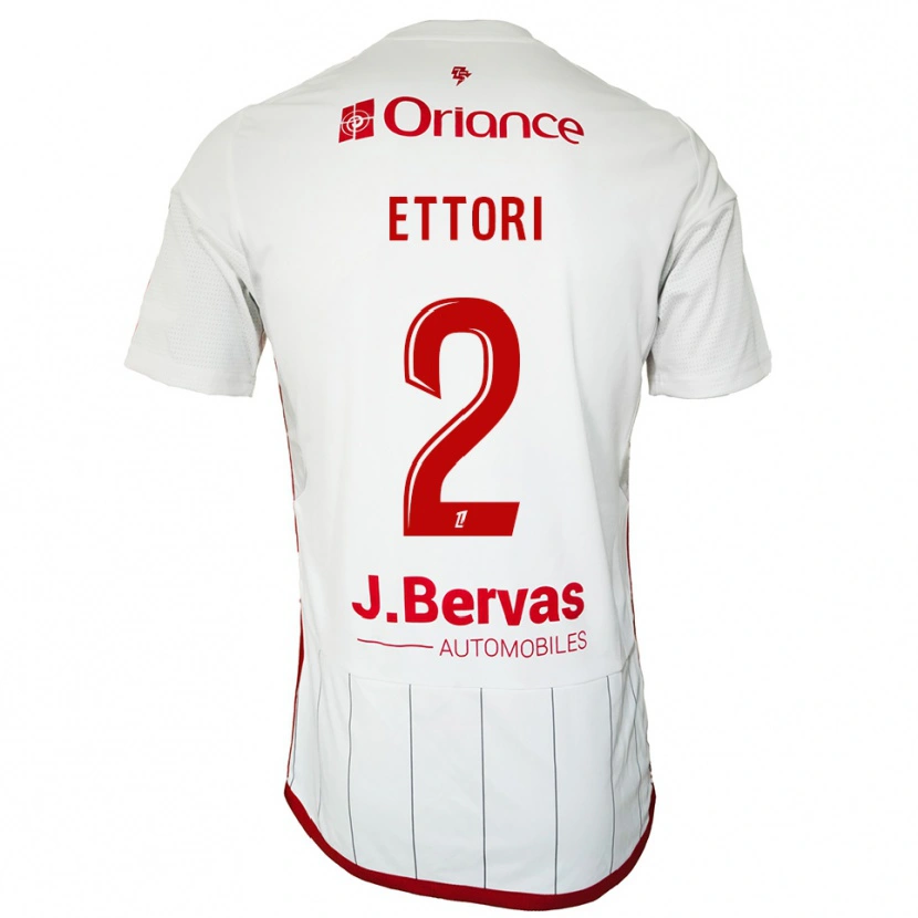 Danxen Bambino Maglia Ilan Ettori #2 Bianco Rosso Kit Gara Away 2025/26 Maglietta