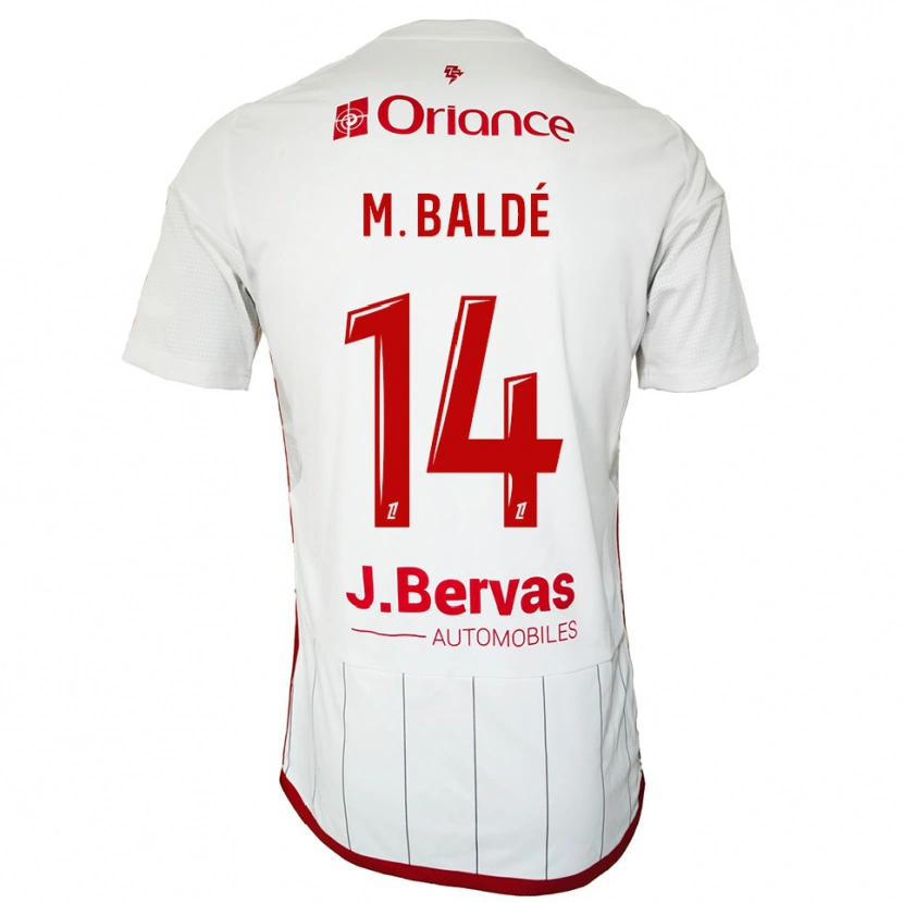 Danxen Bambino Maglia Mama Baldé #14 Bianco Rosso Kit Gara Away 2025/26 Maglietta