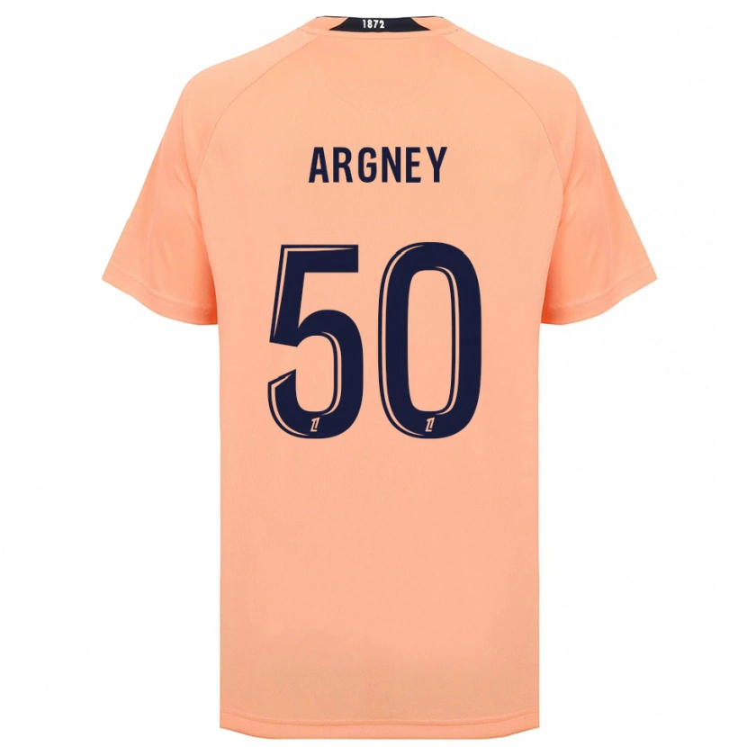 Danxen Bambino Maglia Paul Argney #50 Arancione Blu Navy Kit Gara Away 2025/26 Maglietta