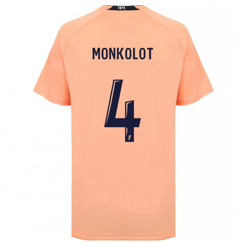 Danxen Bambino Maglia Yanis Monkolot #4 Arancione Blu Navy Kit Gara Away 2025/26 Maglietta