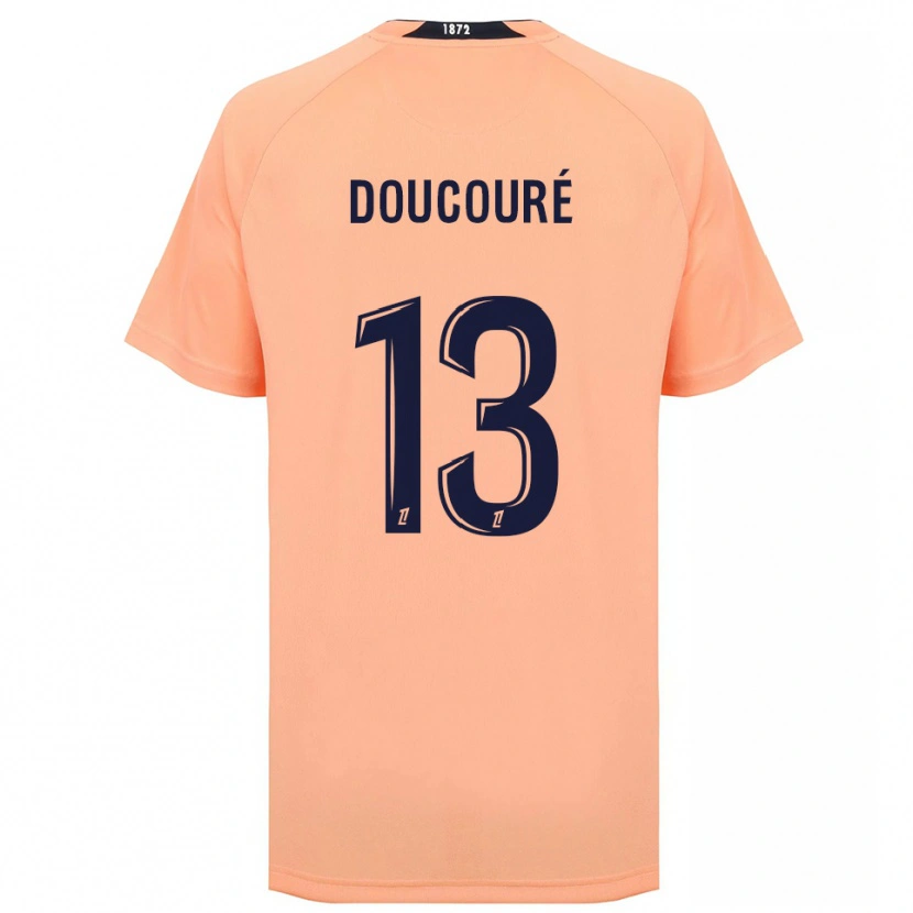 Danxen Bambino Maglia Fodé Doucouré #13 Arancione Blu Navy Kit Gara Away 2025/26 Maglietta