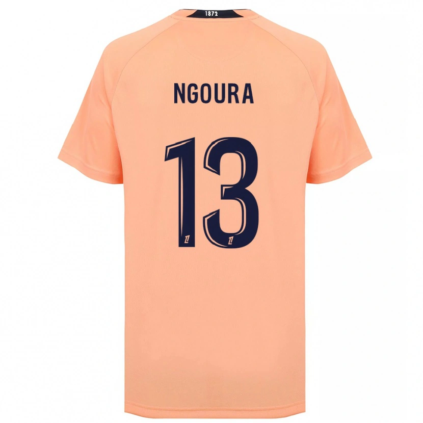 Danxen Bambino Maglia Steve Ngoura #13 Arancione Blu Navy Kit Gara Away 2025/26 Maglietta