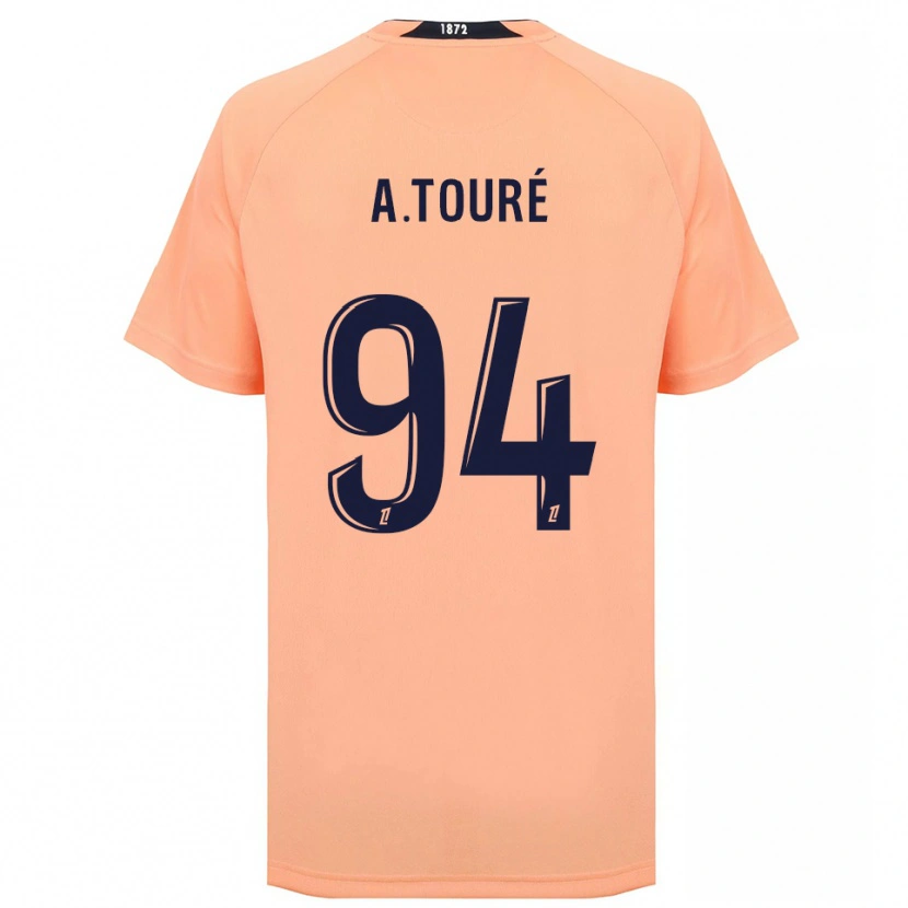 Danxen Bambino Maglia Abdoulaye Touré #94 Arancione Blu Navy Kit Gara Away 2025/26 Maglietta