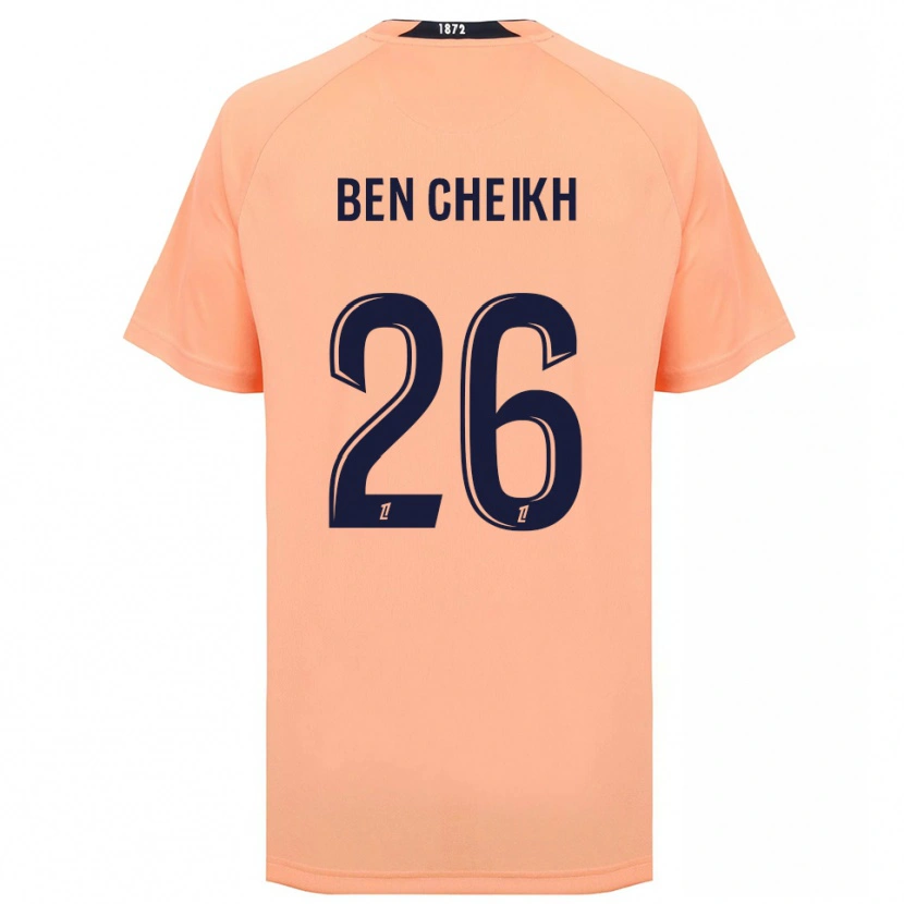 Danxen Bambino Maglia Ayman Ben Cheikh #26 Arancione Blu Navy Kit Gara Away 2025/26 Maglietta