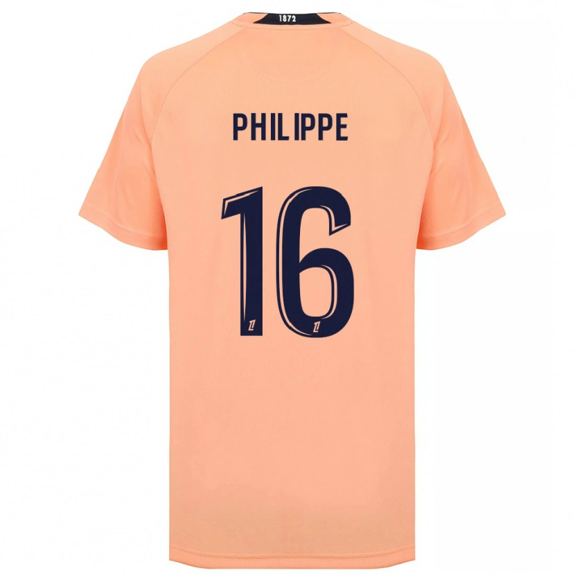 Danxen Bambino Maglia Laëtitia Philippe #16 Arancione Blu Navy Kit Gara Away 2025/26 Maglietta