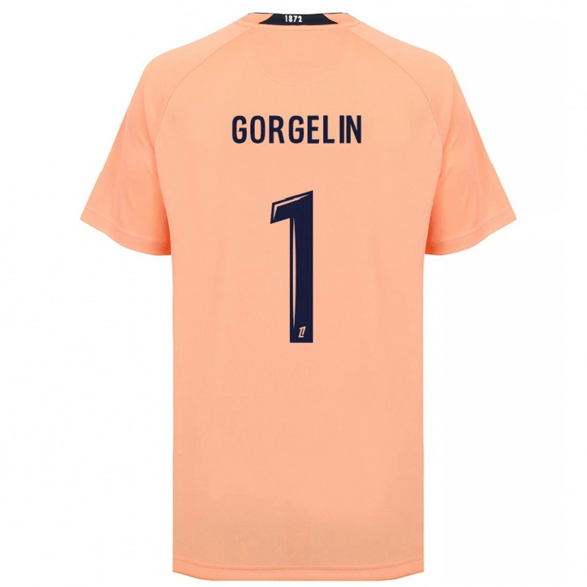 Danxen Bambino Maglia Mathieu Gorgelin #1 Arancione Blu Navy Kit Gara Away 2025/26 Maglietta