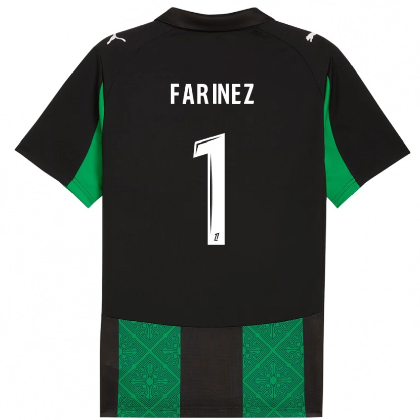Danxen Bambino Maglia Wuilker Fariñez #1 Nero Verde Kit Gara Away 2025/26 Maglietta