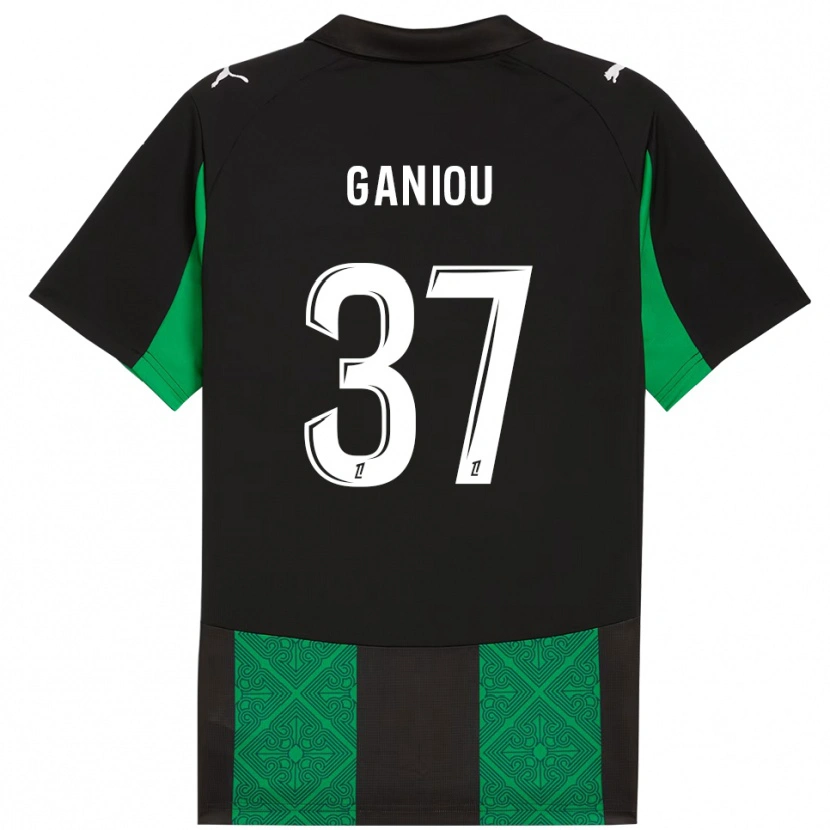 Danxen Bambino Maglia Ismaëlo Ganiou #37 Nero Verde Kit Gara Away 2025/26 Maglietta