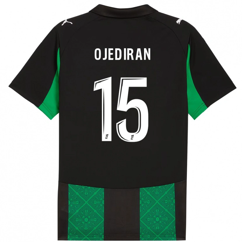 Danxen Bambino Maglia Hamzat Ojediran #15 Nero Verde Kit Gara Away 2025/26 Maglietta
