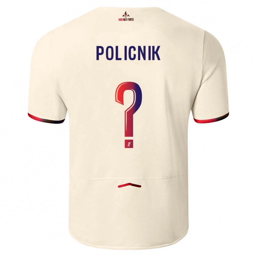 Danxen Bambino Maglia Valéryane Policnik #0 Bianco Sporco Rosso Kit Gara Away 2025/26 Maglietta