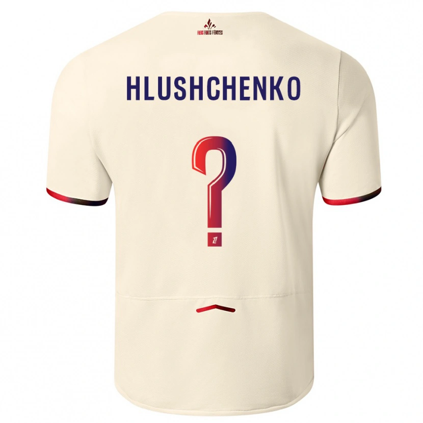 Danxen Bambino Maglia Inna Hlushchenko #0 Bianco Sporco Rosso Kit Gara Away 2025/26 Maglietta