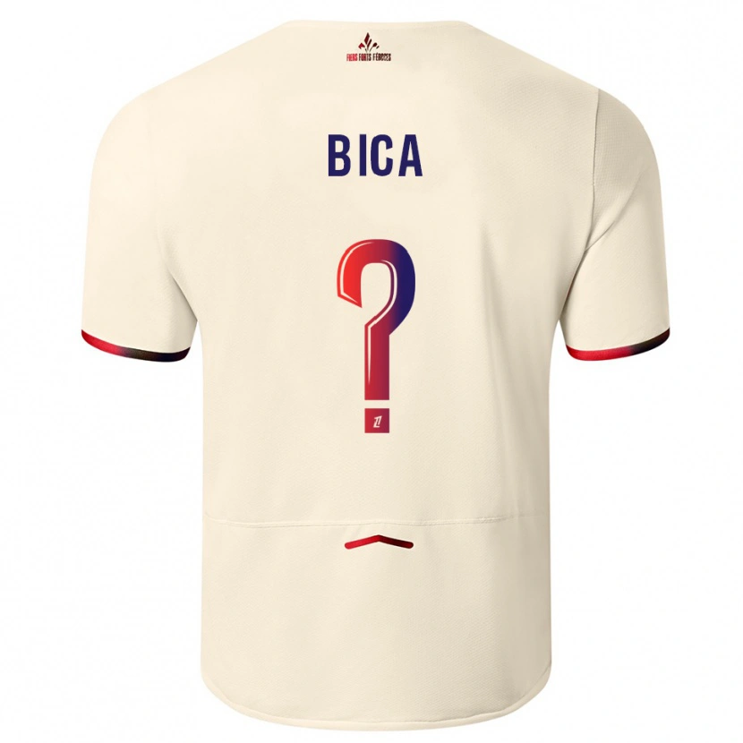 Danxen Bambino Maglia Bica #0 Bianco Sporco Rosso Kit Gara Away 2025/26 Maglietta