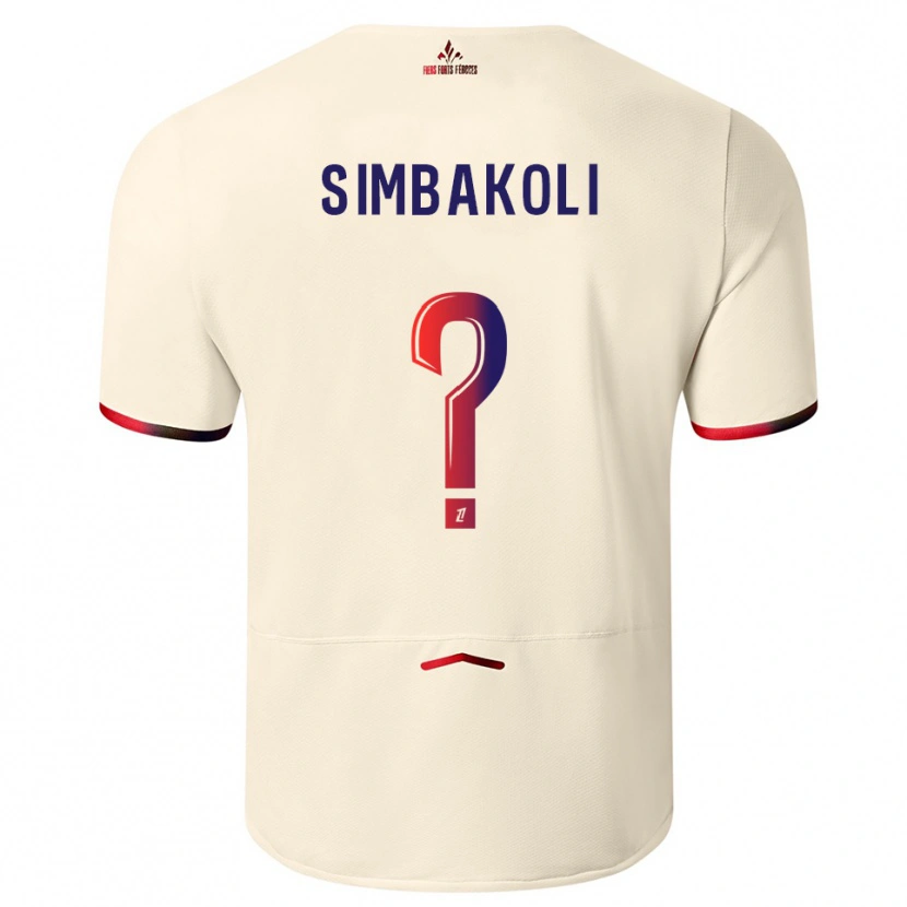Danxen Bambino Maglia Mamadou Simbakoli #0 Bianco Sporco Rosso Kit Gara Away 2025/26 Maglietta