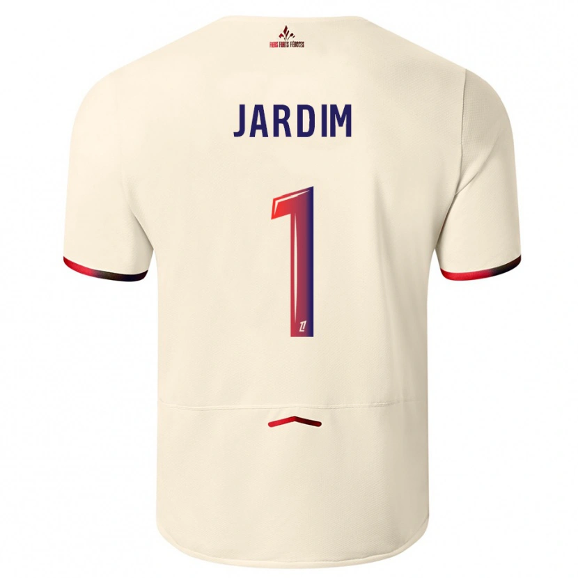 Danxen Bambino Maglia Leo Jardim #1 Bianco Sporco Rosso Kit Gara Away 2025/26 Maglietta