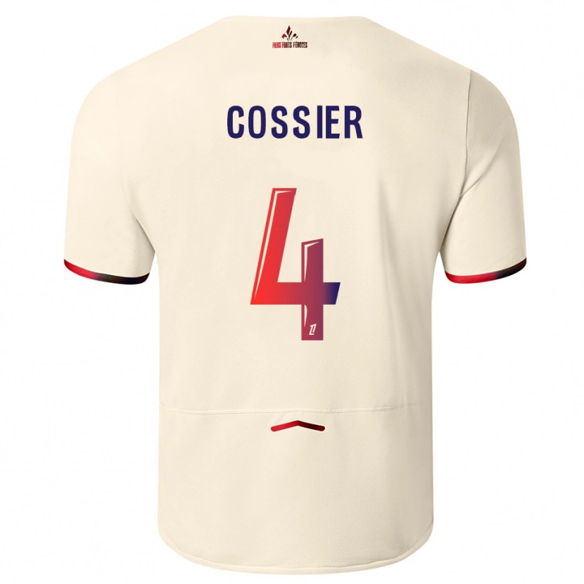 Danxen Bambino Maglia Isaac Cossier #4 Bianco Sporco Rosso Kit Gara Away 2025/26 Maglietta