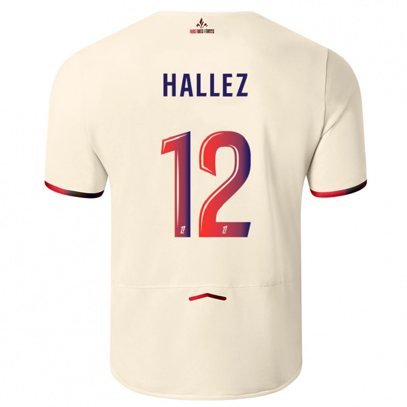 Danxen Bambino Maglia Alexis Hallez #12 Bianco Sporco Rosso Kit Gara Away 2025/26 Maglietta