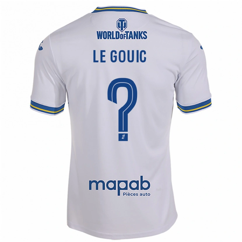 Danxen Bambino Maglia Bryan Le Gouic #0 Bianco Azzurro Kit Gara Away 2025/26 Maglietta