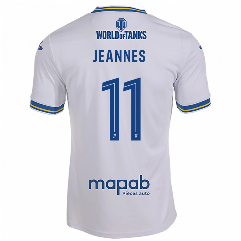 Danxen Bambino Maglia Justine Jeannes #11 Bianco Azzurro Kit Gara Away 2025/26 Maglietta