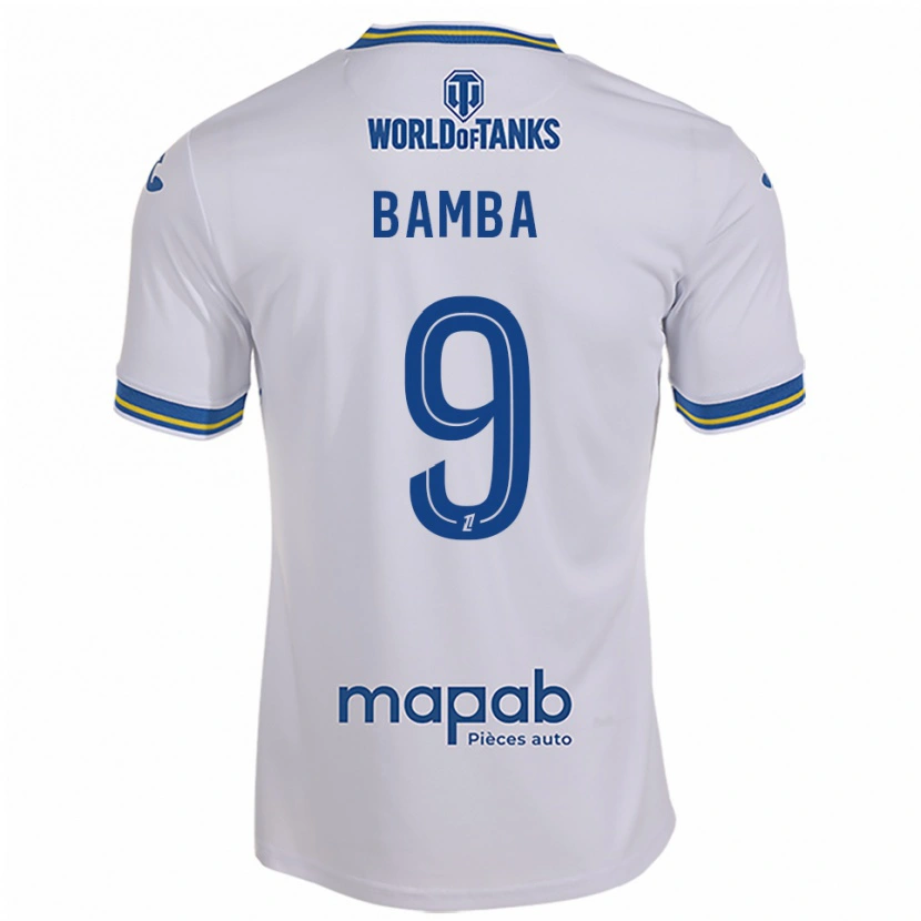 Danxen Bambino Maglia Mohamed Bamba #9 Bianco Azzurro Kit Gara Away 2025/26 Maglietta
