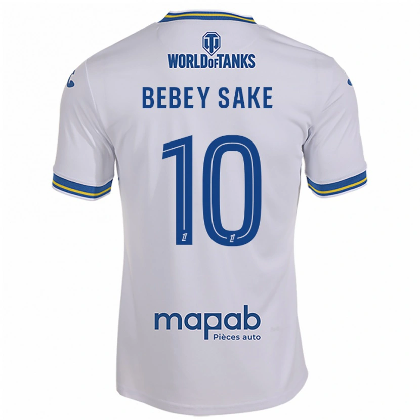 Danxen Bambino Maglia Mattéo Bebey Sake #10 Bianco Azzurro Kit Gara Away 2025/26 Maglietta