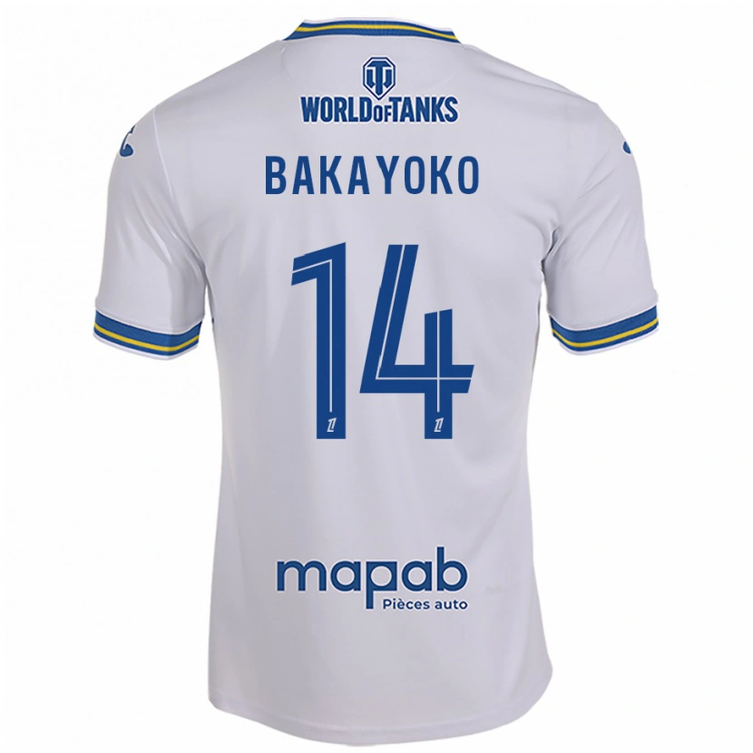 Danxen Bambino Maglia Tiemoué Bakayoko #14 Bianco Azzurro Kit Gara Away 2025/26 Maglietta