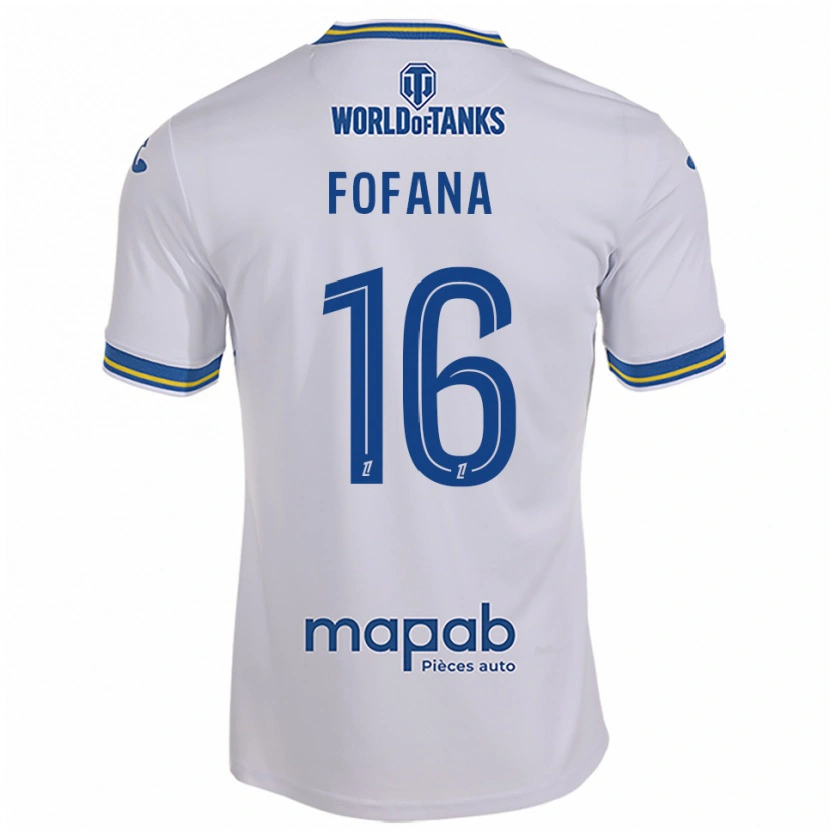 Danxen Bambino Maglia Bahliseny Fofana #16 Bianco Azzurro Kit Gara Away 2025/26 Maglietta