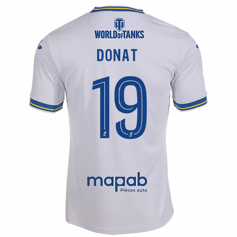 Danxen Bambino Maglia Noa Donat #19 Bianco Azzurro Kit Gara Away 2025/26 Maglietta