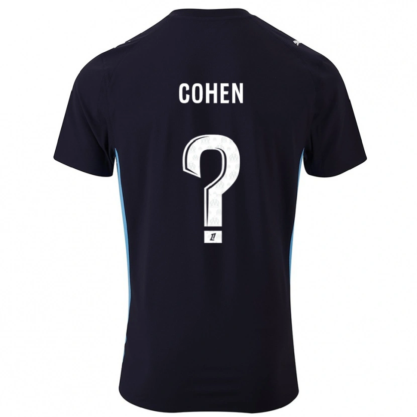 Danxen Bambino Maglia Dan Cohen #0 Nero Azzurro Kit Gara Away 2025/26 Maglietta