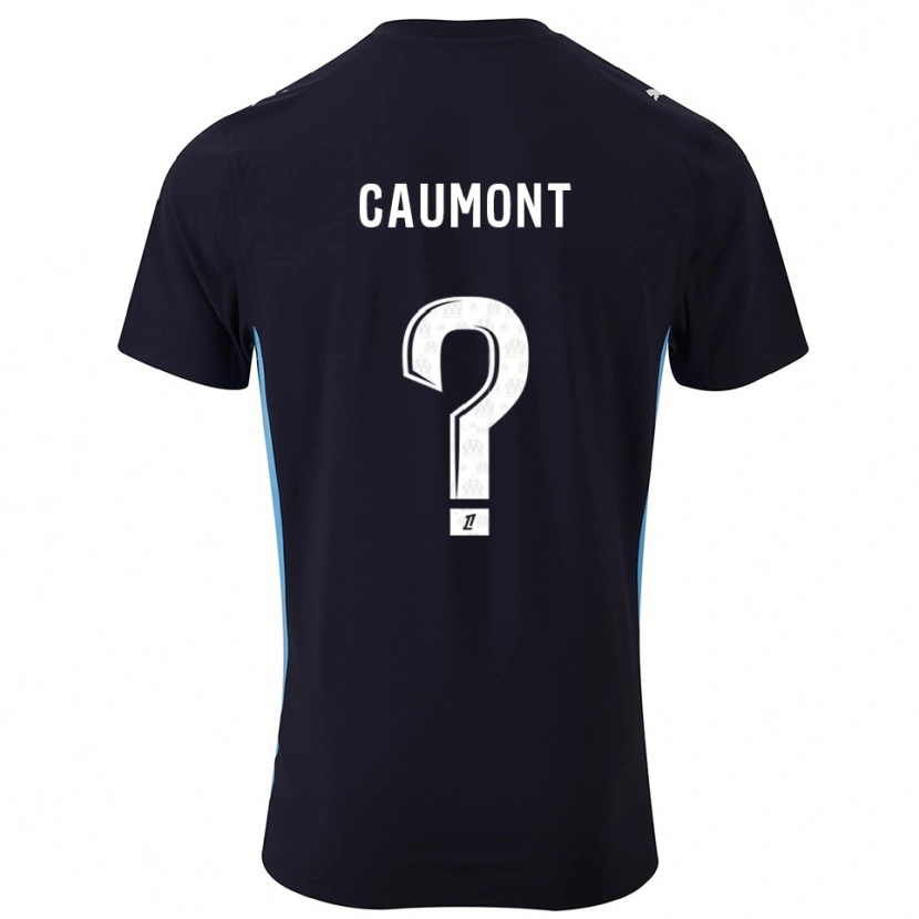 Danxen Bambino Maglia Enzo Caumont #0 Nero Azzurro Kit Gara Away 2025/26 Maglietta
