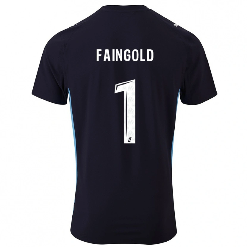 Danxen Bambino Maglia Abbie Faingold #1 Nero Azzurro Kit Gara Away 2025/26 Maglietta