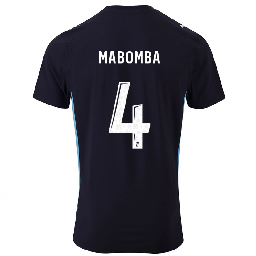 Danxen Bambino Maglia Daniel Mabomba #4 Nero Azzurro Kit Gara Away 2025/26 Maglietta