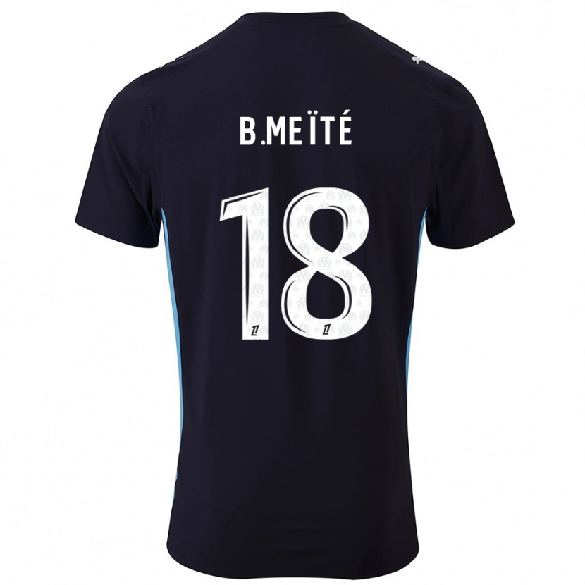 Danxen Bambino Maglia Bamo Meïté #18 Nero Azzurro Kit Gara Away 2025/26 Maglietta