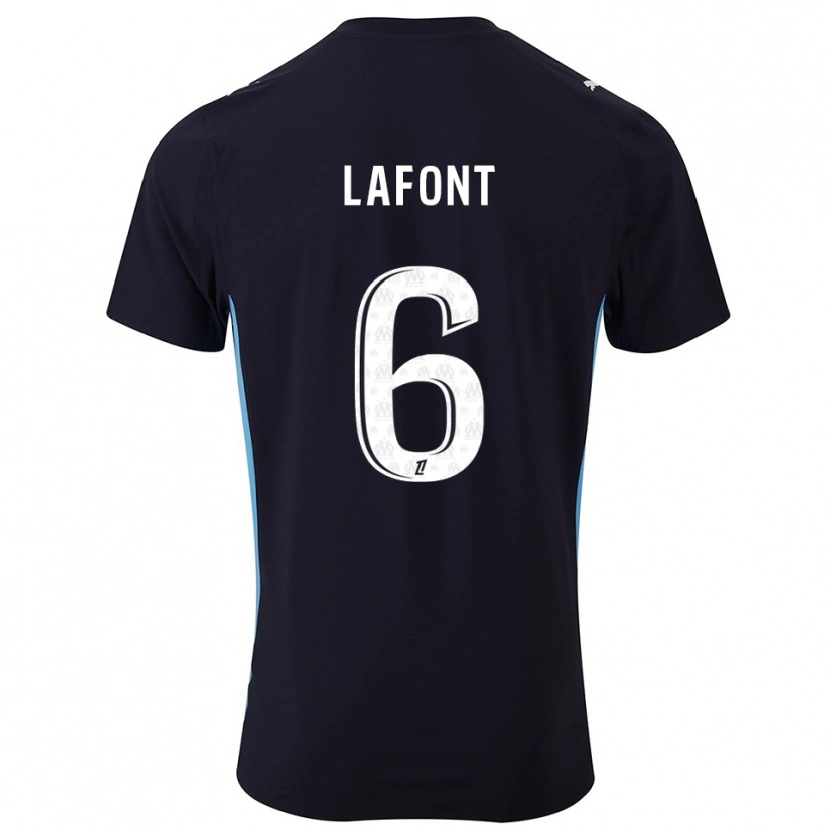 Danxen Bambino Maglia Gaël Lafont #6 Nero Azzurro Kit Gara Away 2025/26 Maglietta