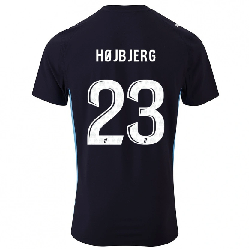 Danxen Bambino Maglia Pierre-Emile Højbjerg #23 Nero Azzurro Kit Gara Away 2025/26 Maglietta