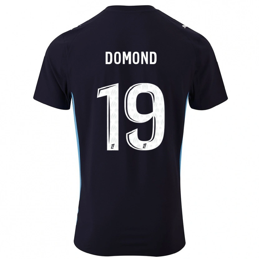 Danxen Bambino Maglia Chelsea Domond #19 Nero Azzurro Kit Gara Away 2025/26 Maglietta