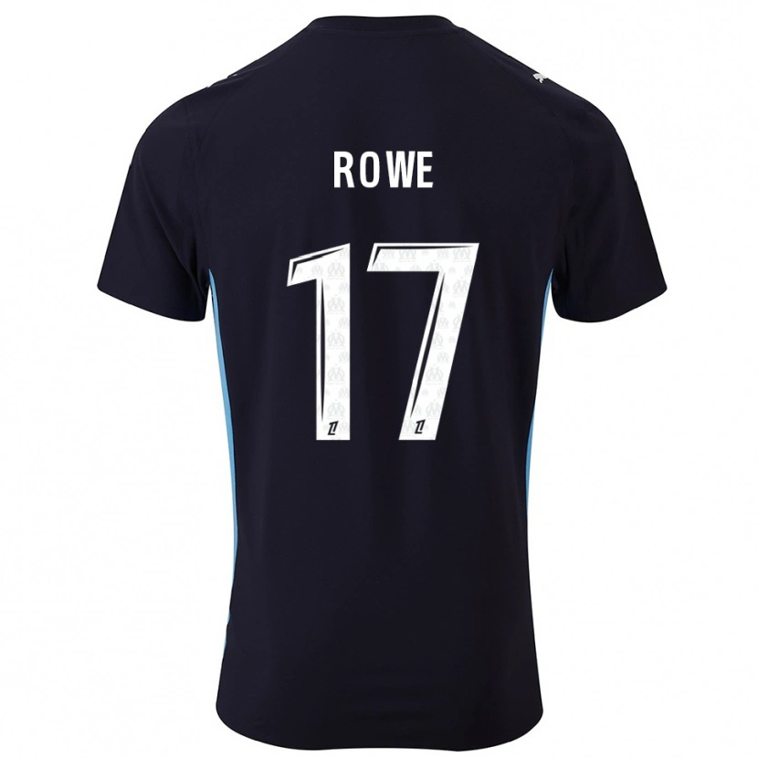 Danxen Bambino Maglia Jonathan Rowe #17 Nero Azzurro Kit Gara Away 2025/26 Maglietta