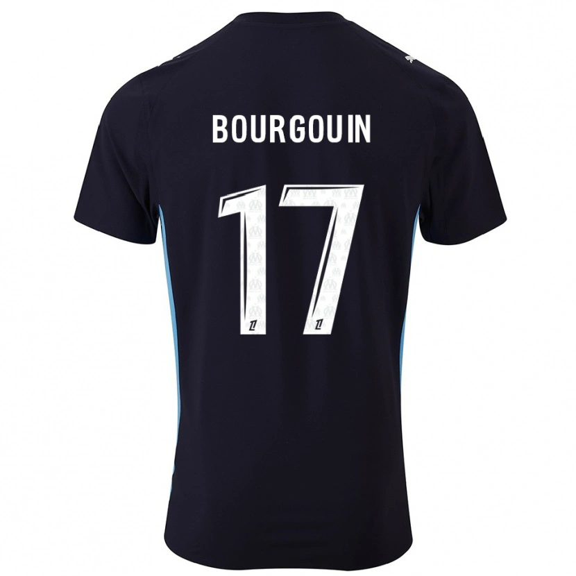 Danxen Bambino Maglia Laura Bourgouin #17 Nero Azzurro Kit Gara Away 2025/26 Maglietta