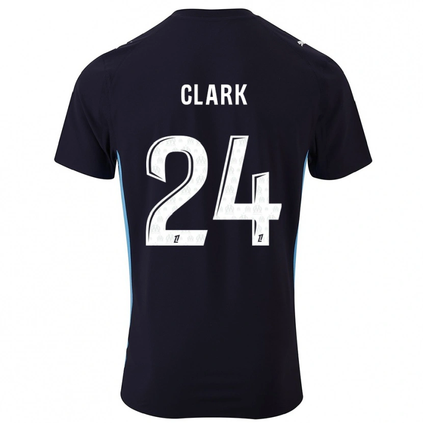 Danxen Bambino Maglia Ashley Clark #24 Nero Azzurro Kit Gara Away 2025/26 Maglietta