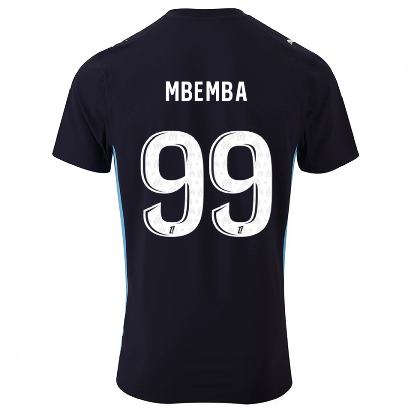 Danxen Bambino Maglia Chancel Mbemba #99 Nero Azzurro Kit Gara Away 2025/26 Maglietta