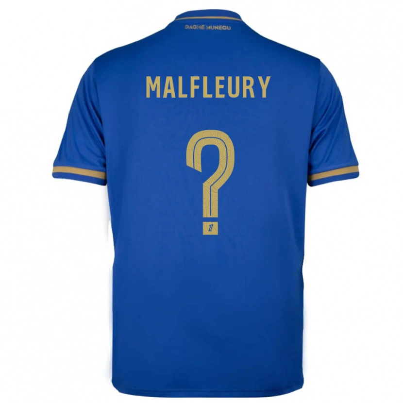 Danxen Bambino Maglia Geoffrey Malfleury #0 Blu Oro Kit Gara Away 2025/26 Maglietta