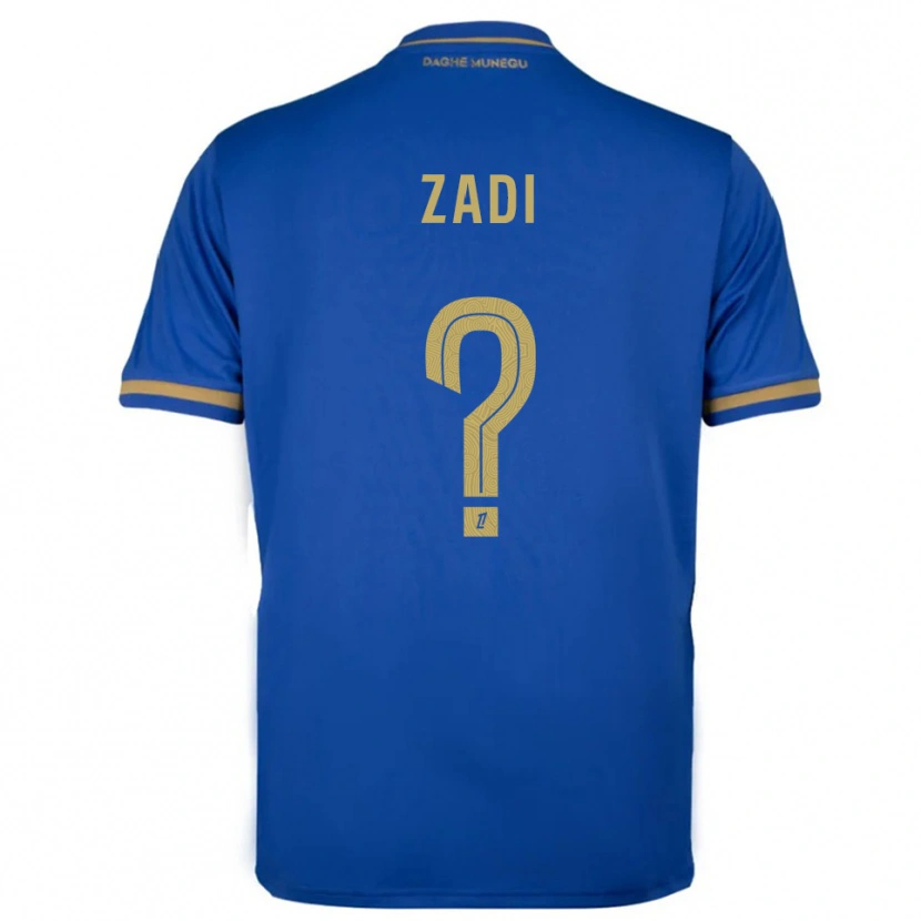Danxen Bambino Maglia Alain Zadi #0 Blu Oro Kit Gara Away 2025/26 Maglietta